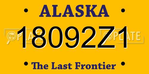 18092Z1 Alaska License Plate