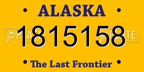 1815158 Alaska License Plate