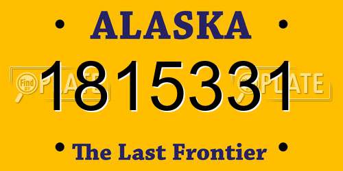 1815331 Alaska License Plate