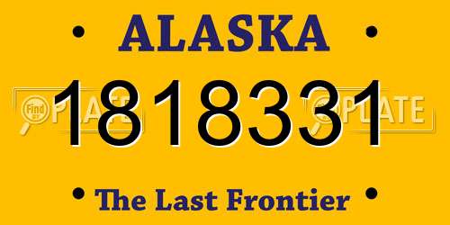 1818331 Alaska License Plate
