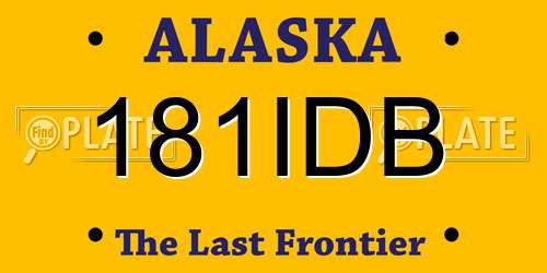 181IDB Alaska License Plate