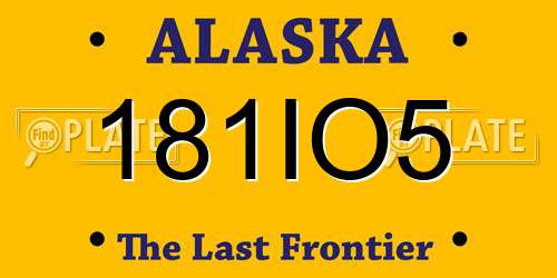 181IO5 Alaska License Plate