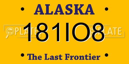 181IO8 Alaska License Plate