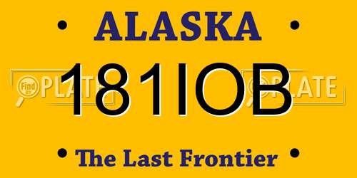 181IOB Alaska License Plate