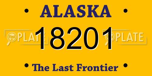 18201 Alaska License Plate