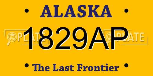 1829AP Alaska License Plate