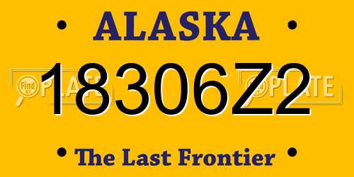 18306Z2 Alaska License Plate