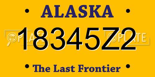 18345Z2 Alaska License Plate
