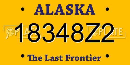 18348Z2 Alaska License Plate