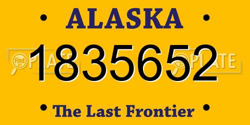 1835652 Alaska License Plate