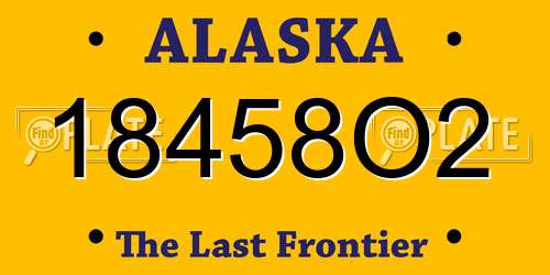 18458O2 Alaska License Plate
