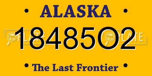 18485O2 Alaska License Plate