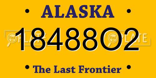 18488O2 Alaska License Plate