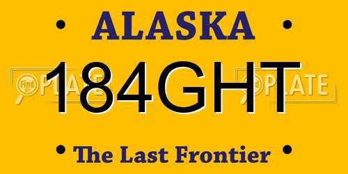 184GHT Alaska License Plate