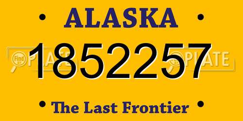 1852257 Alaska License Plate