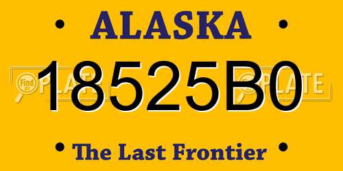 18525B0 Alaska License Plate