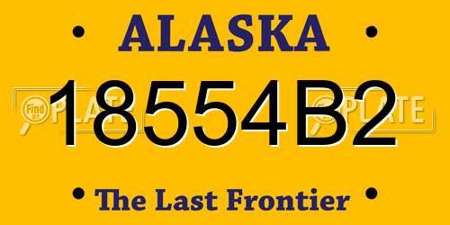 18554B2 Alaska License Plate