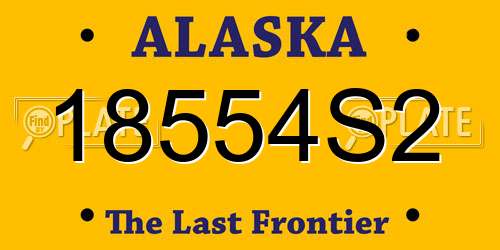 18554S2 Alaska License Plate