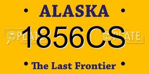 1856CS Alaska License Plate