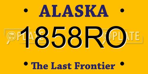 1858RO Alaska License Plate