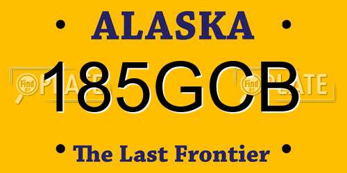 185GCB Alaska License Plate