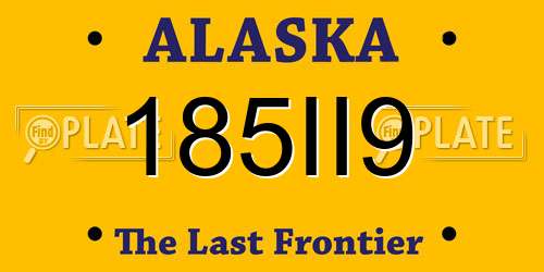 185II9 Alaska License Plate