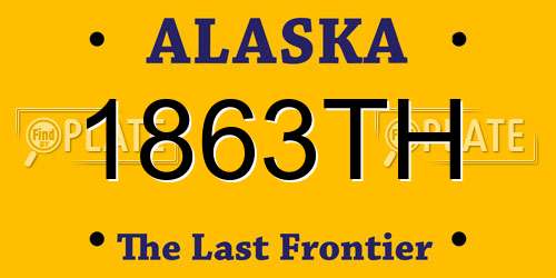 1863TH Alaska License Plate