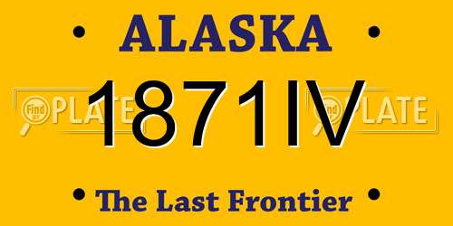 1871IV Alaska License Plate