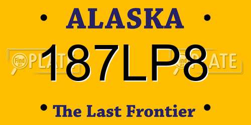 187LP8 Alaska License Plate