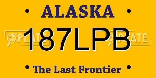 187LPB Alaska License Plate