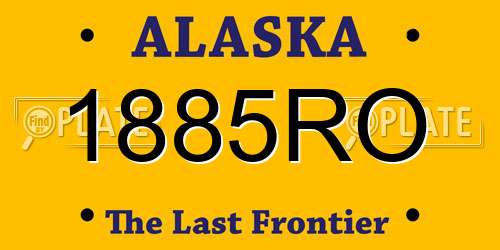1885RO Alaska License Plate
