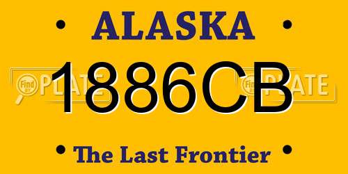 1886CB Alaska License Plate