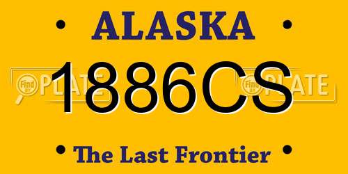 1886CS Alaska License Plate