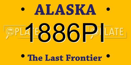 1886PI Alaska License Plate
