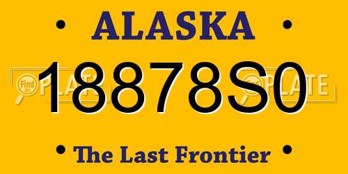 18878S0 Alaska License Plate