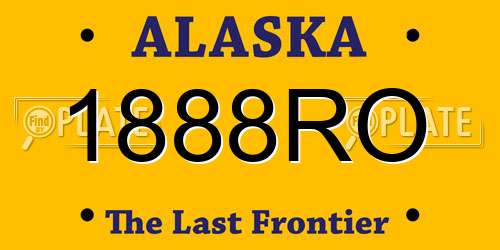 1888RO Alaska License Plate