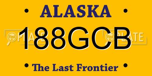 188GCB Alaska License Plate
