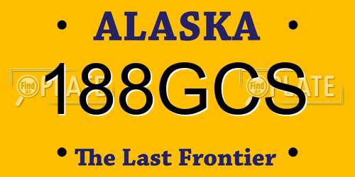 188GCS Alaska License Plate