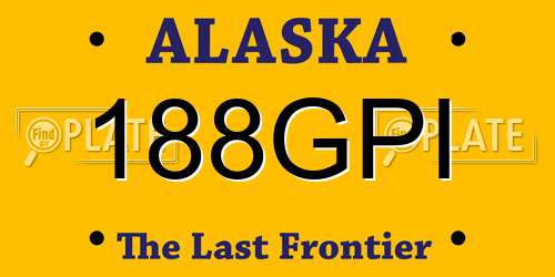 188GPI Alaska License Plate