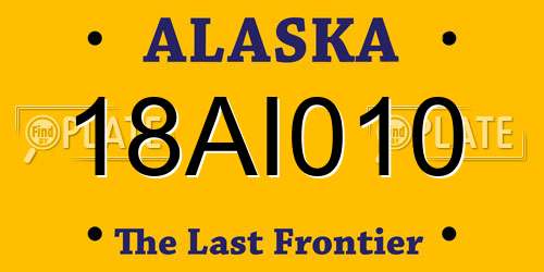 18AI010 Alaska License Plate