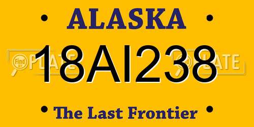 18AI238 Alaska License Plate