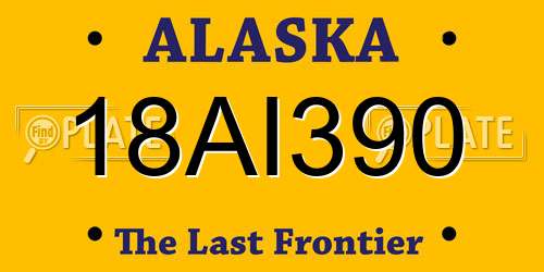 18AI390 Alaska License Plate
