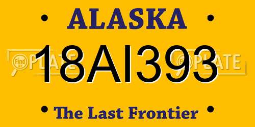 18AI393 Alaska License Plate