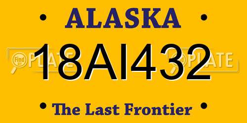 18AI432 Alaska License Plate