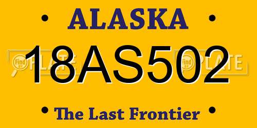 18AS502 Alaska License Plate