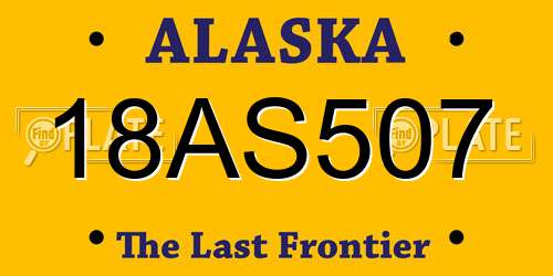 18AS507 Alaska License Plate