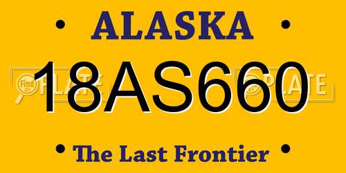 18AS660 Alaska License Plate