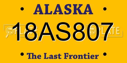 18AS807 Alaska License Plate