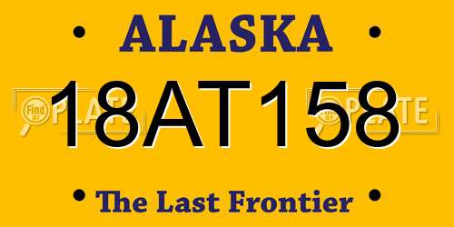 18AT158 Alaska License Plate