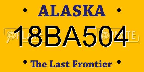 18BA504 Alaska License Plate